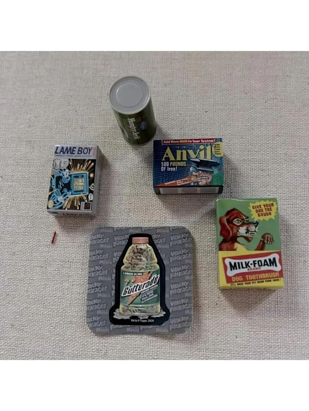 Wacky Packages miniatures set of 4 plus sticker NWOT